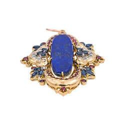 Lapis Lazuli yellow gold pendant
