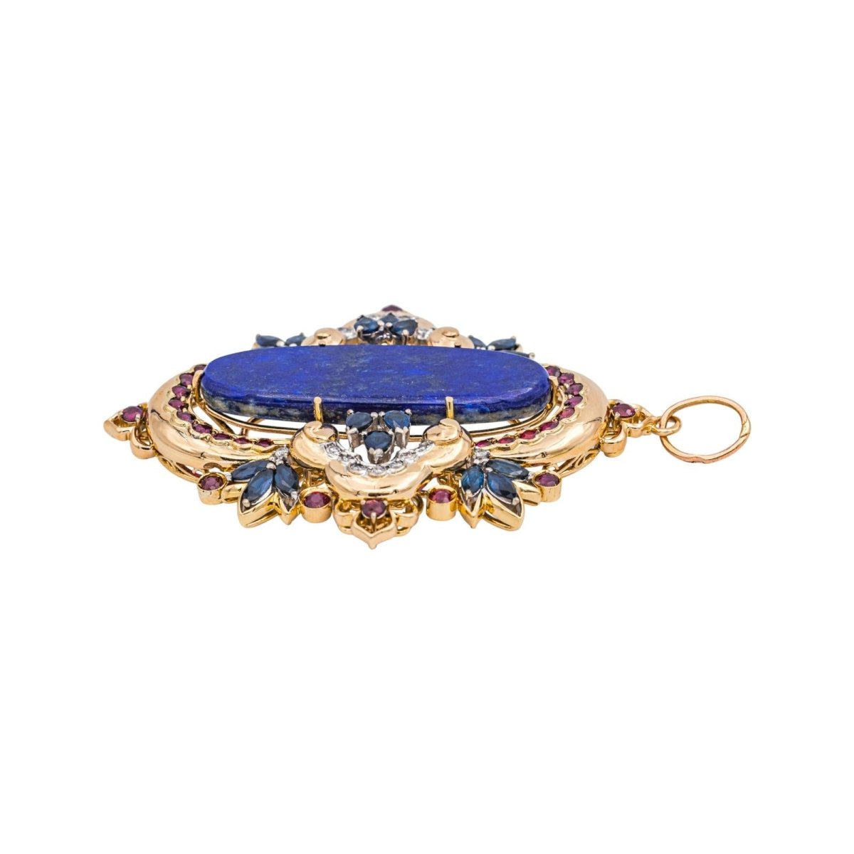 Lapis Lazuli yellow gold pendant