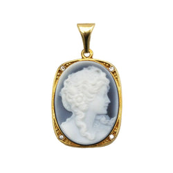 Pendentif en or jaune, onyx et diamants - Castafiore
