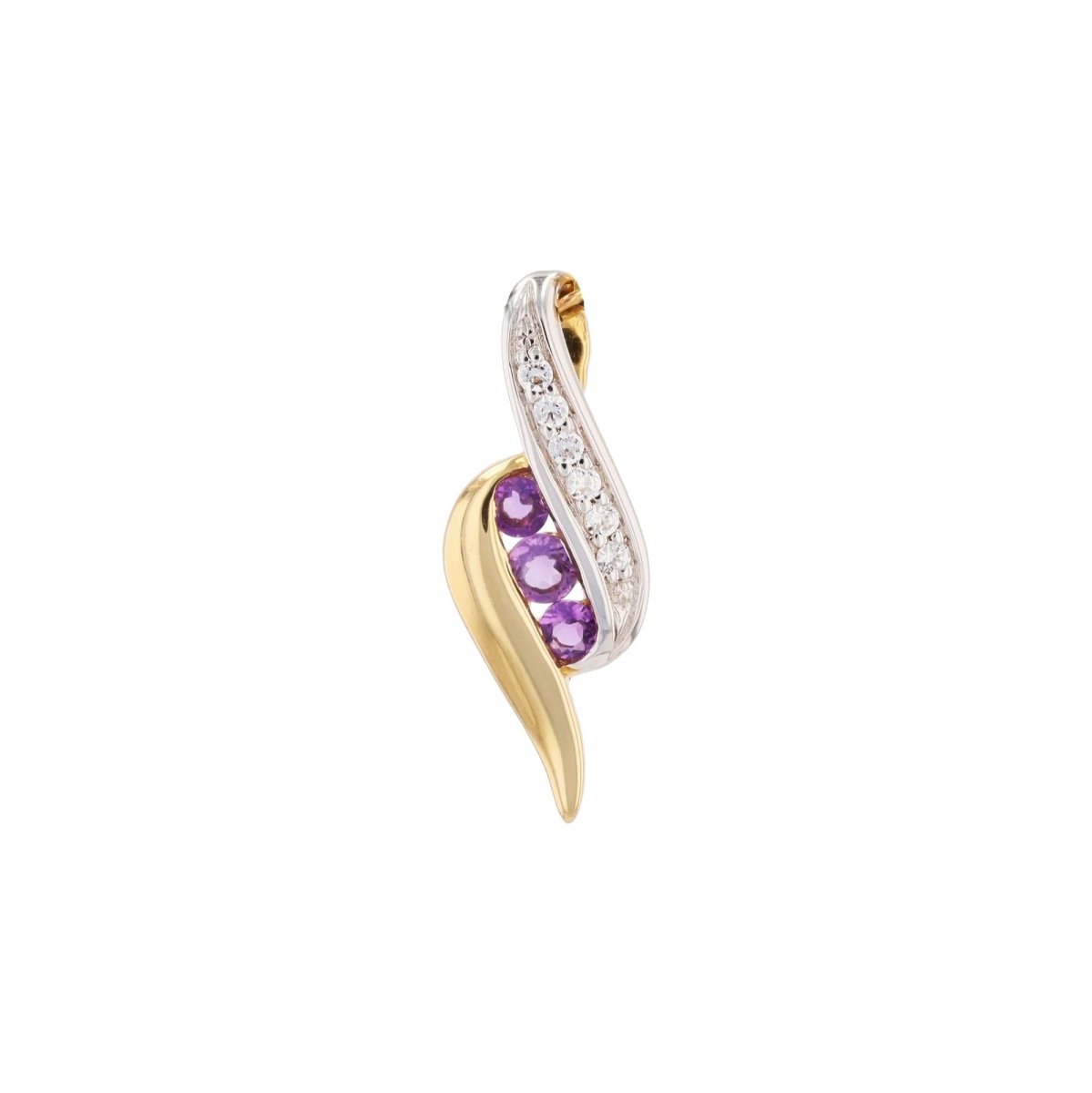 Pendentif en or jaune, or blanc, améthystes et diamants - Castafiore