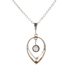 Pendentif en or jaune, or blanc et diamants - Castafiore