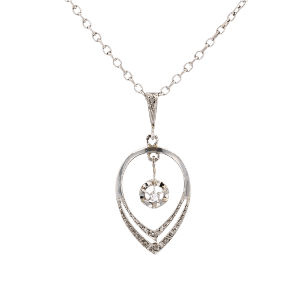 Pendentif en or jaune, or blanc et diamants - Castafiore