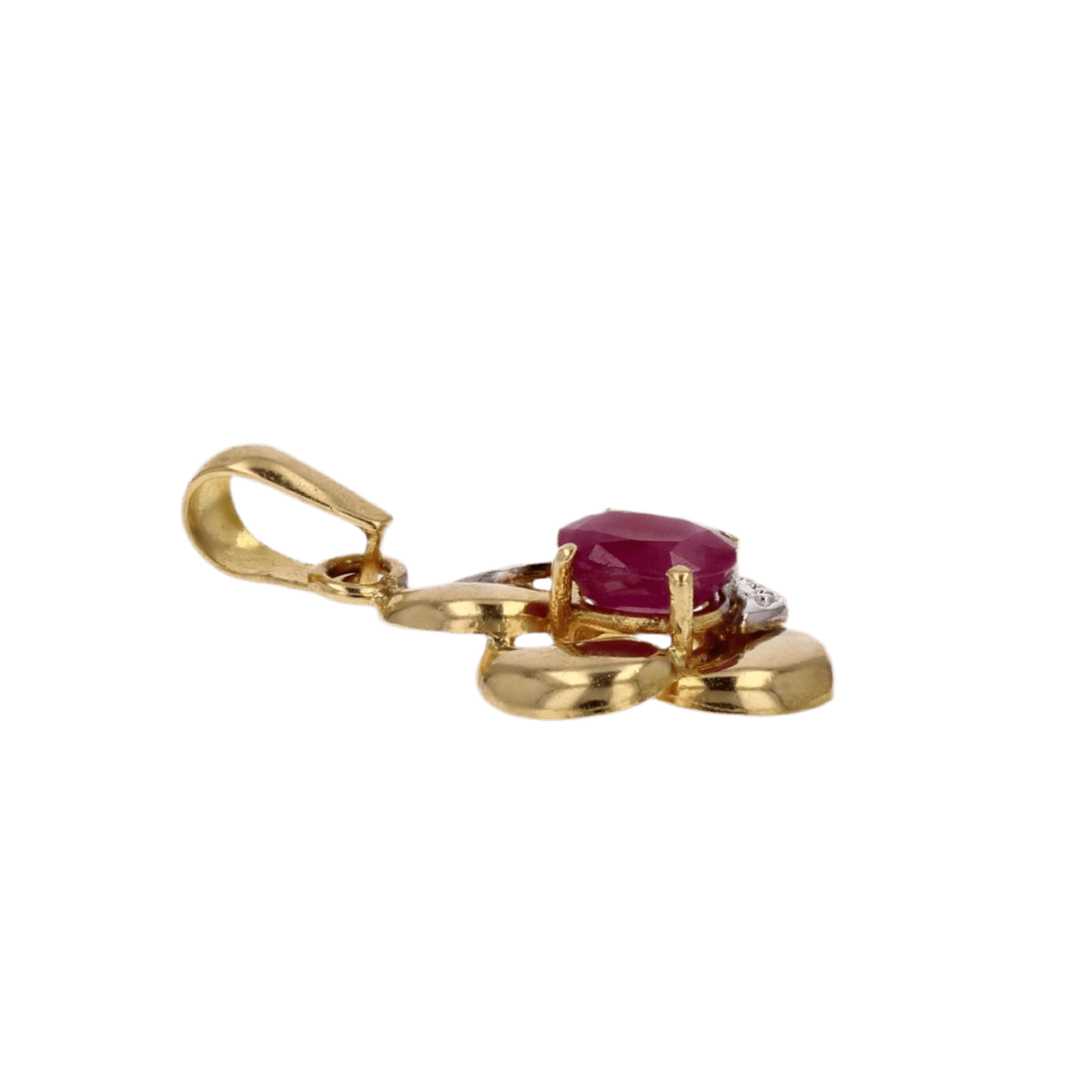 Pendentif en or jaune, or blanc et rubis - Castafiore