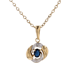 Pendentif en or jaune, or blanc et saphir - Castafiore