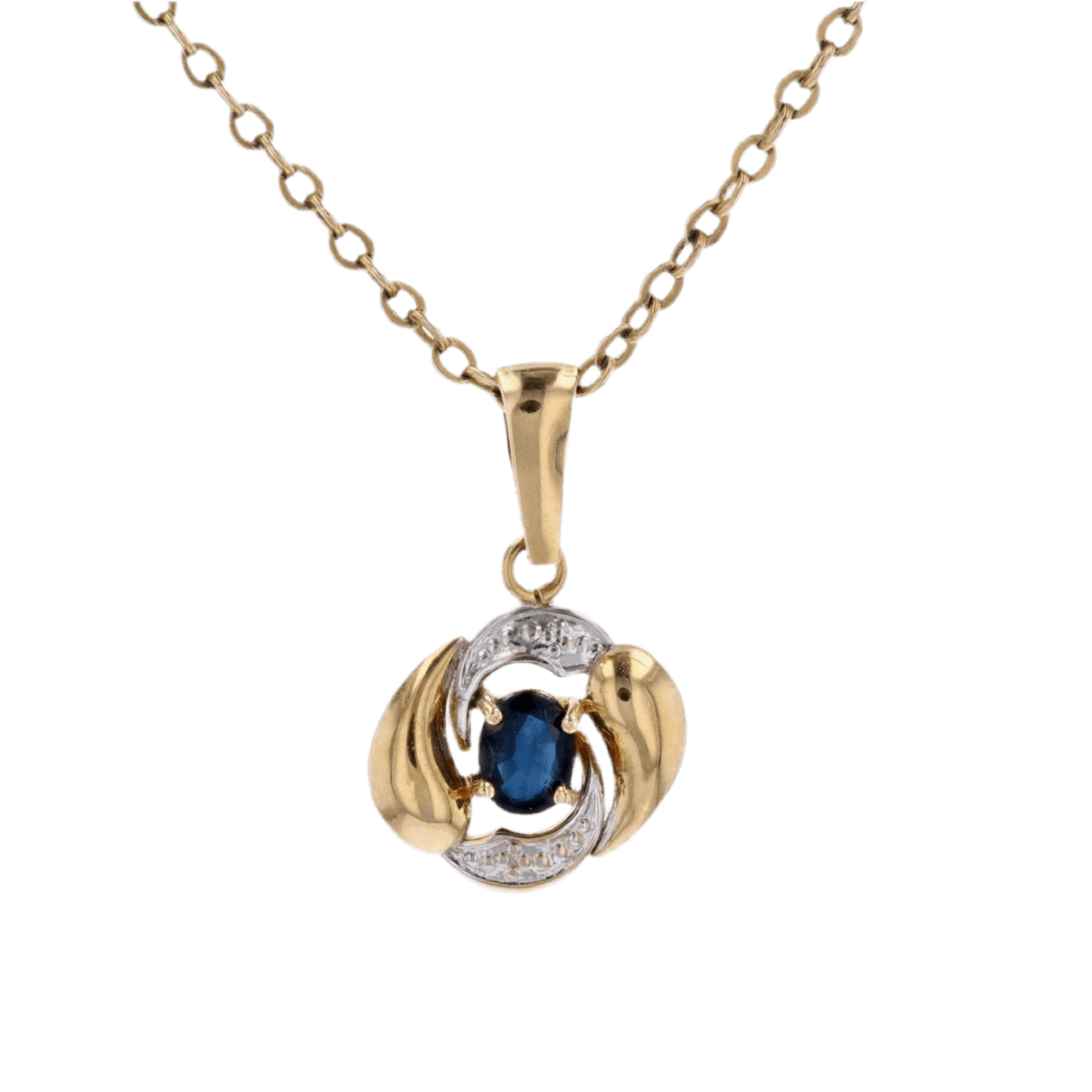 Pendentif en or jaune, or blanc et saphir - Castafiore