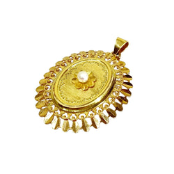 Pendentif en or jaune, or rose et perle - Castafiore