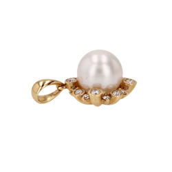 Pendentif en or jaune, perle et diamants - Castafiore