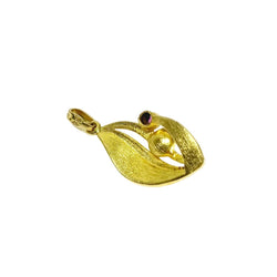 Pendentif en or jaune, perle, et grenat - Castafiore