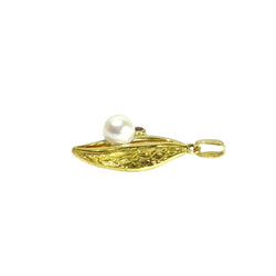 Pendentif en or jaune, perle, et grenat - Castafiore