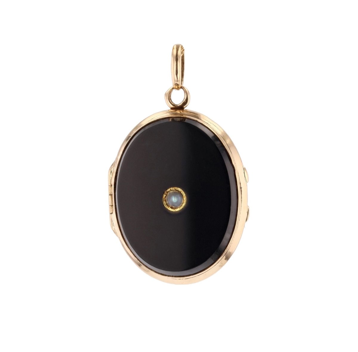 Pendentif en or jaune, perle et onyx - Castafiore