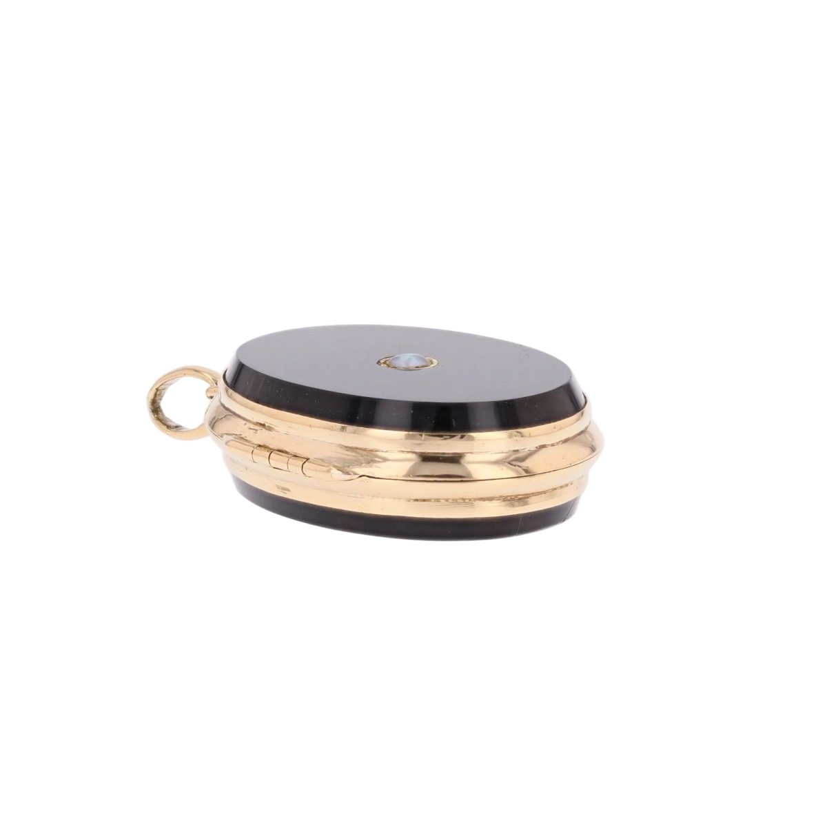 Pendentif en or jaune, perle et onyx - Castafiore