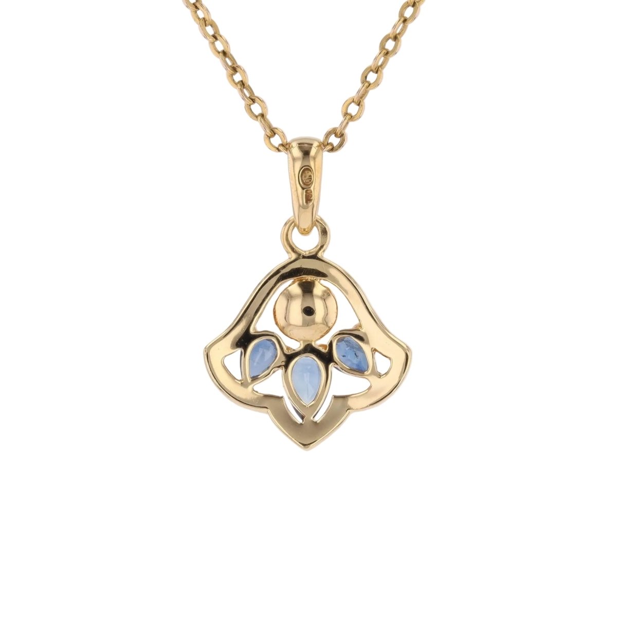Pendentif en or jaune, perle et saphirs - Castafiore