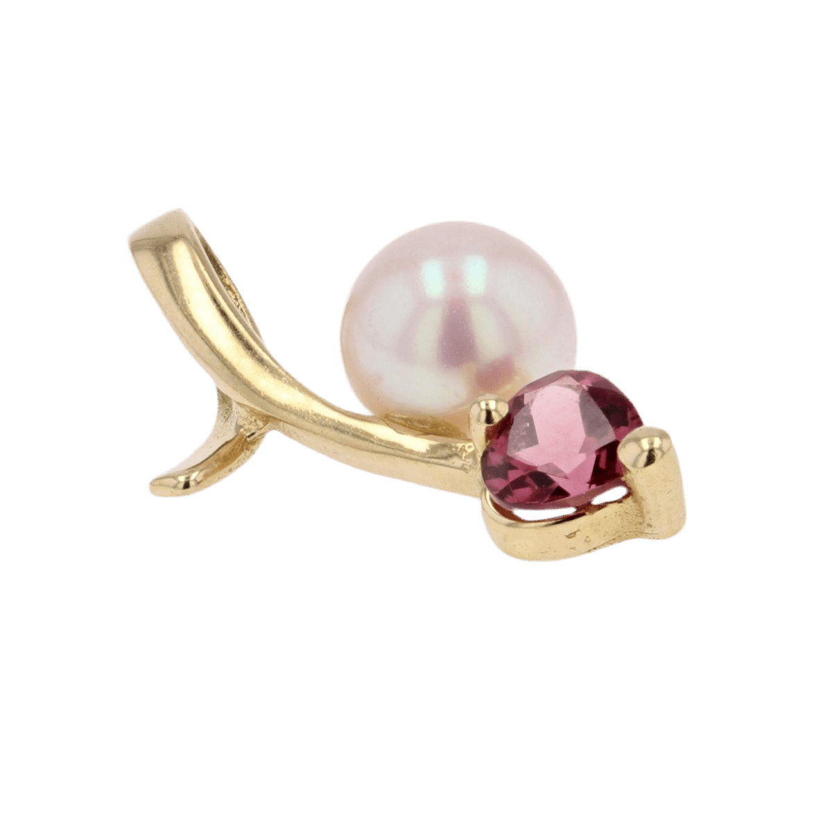 Pendentif en or jaune, perle et tourmaline - Castafiore