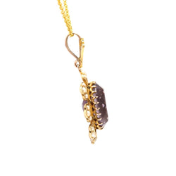 Pendentif en or jaune, perles et améthystes - Castafiore