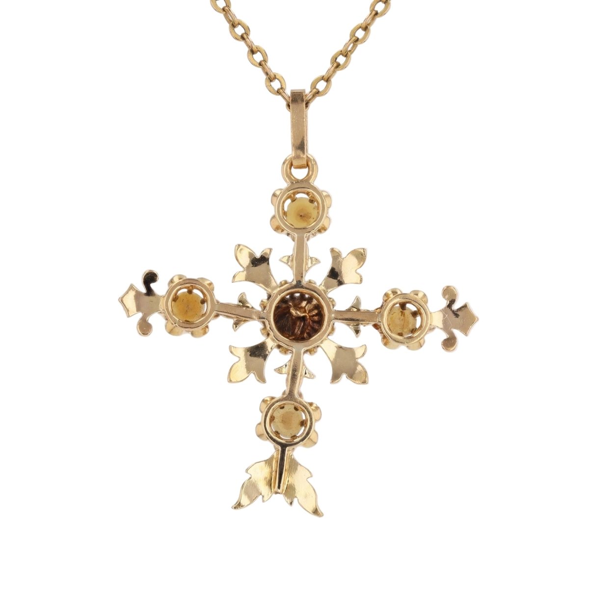 Pendentif en or jaune, perles et diamant - Castafiore