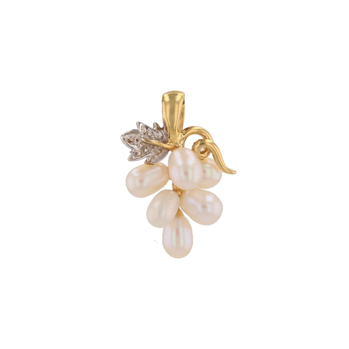 Pendentif en or jaune, perles et diamant - Castafiore