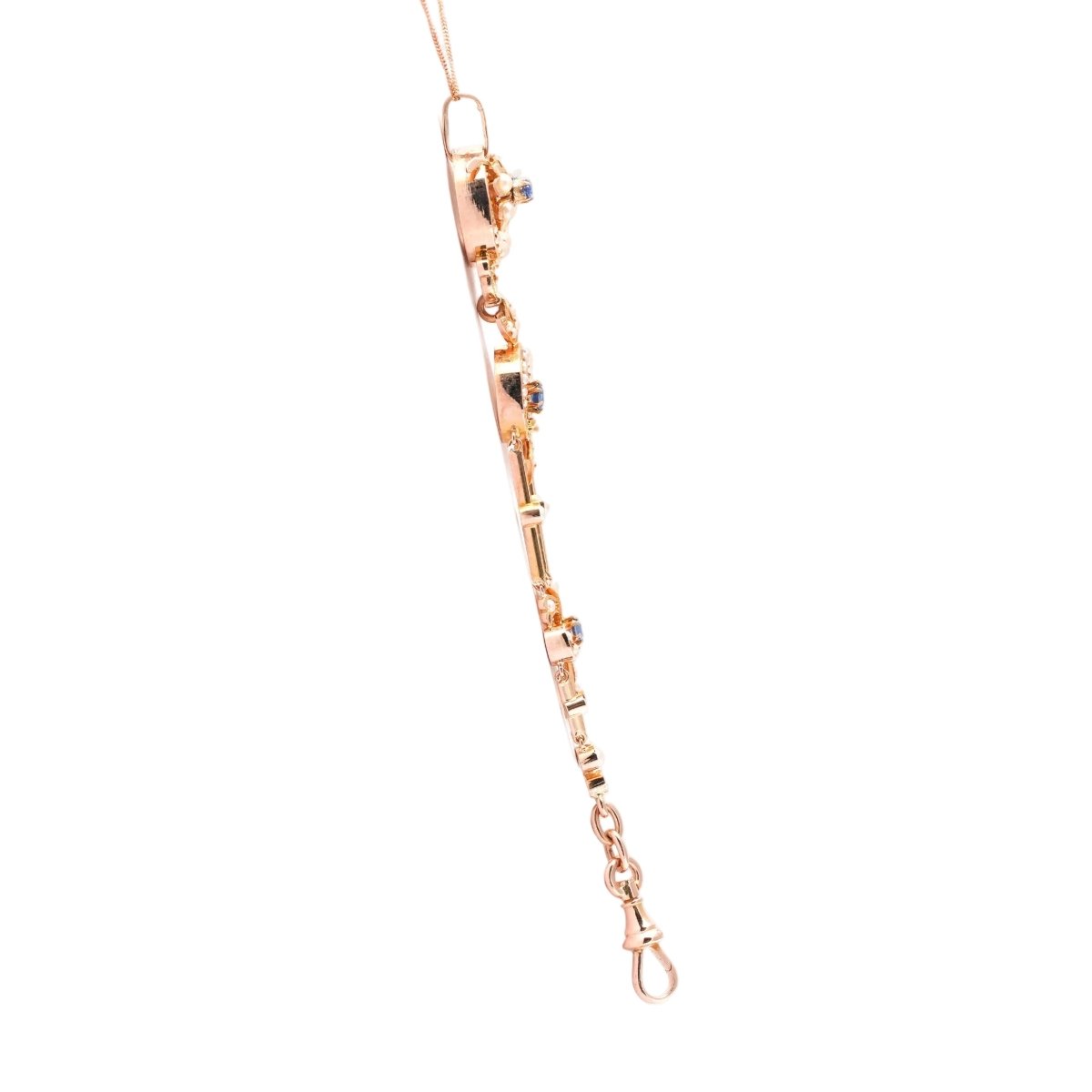 Pendentif en or jaune, perles et saphirs - Castafiore