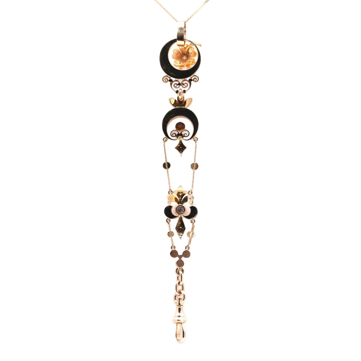 Pendentif en or jaune, perles et saphirs - Castafiore