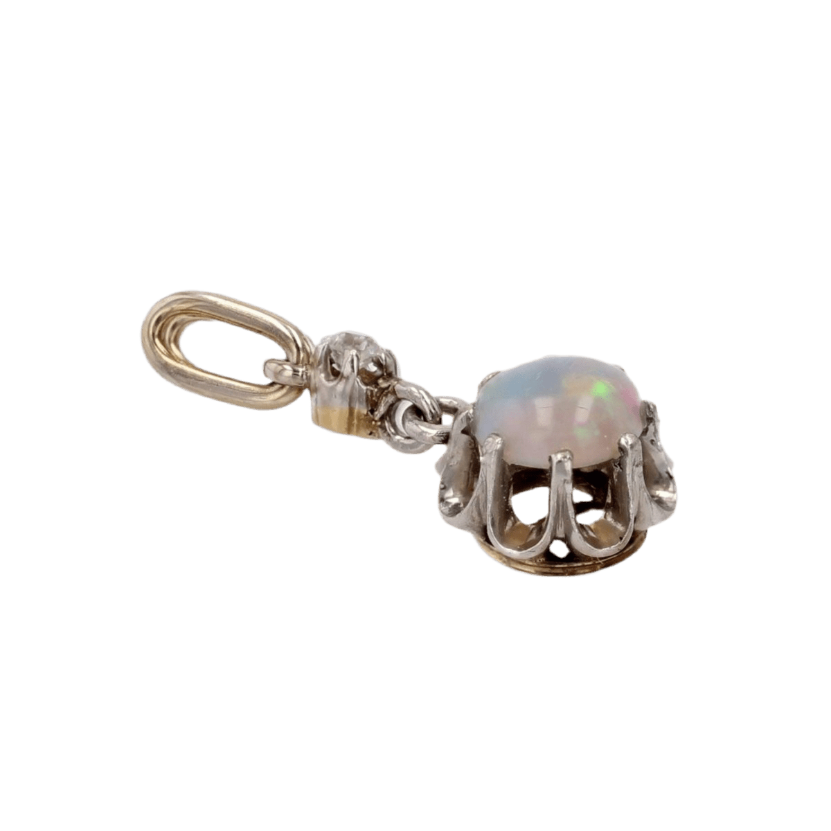 Pendentif en or jaune, platine, opale et diamant - Castafiore
