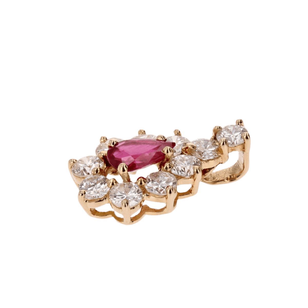 Pendentif en or jaune, rubis et diamants - Castafiore
