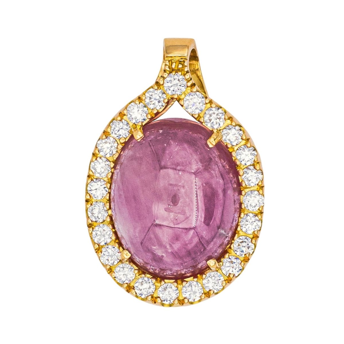 Pendentif en or jaune, rubis et diamants - Castafiore