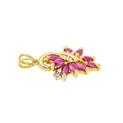 Pendentif en or jaune, rubis et diamants - Castafiore