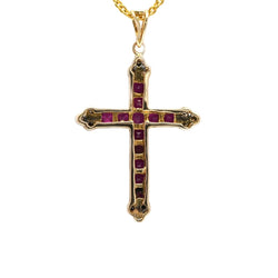 Pendentif en or jaune, rubis et diamants - Castafiore