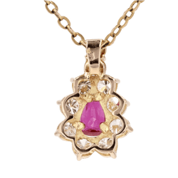 Pendentif en or jaune, rubis et diamants - Castafiore
