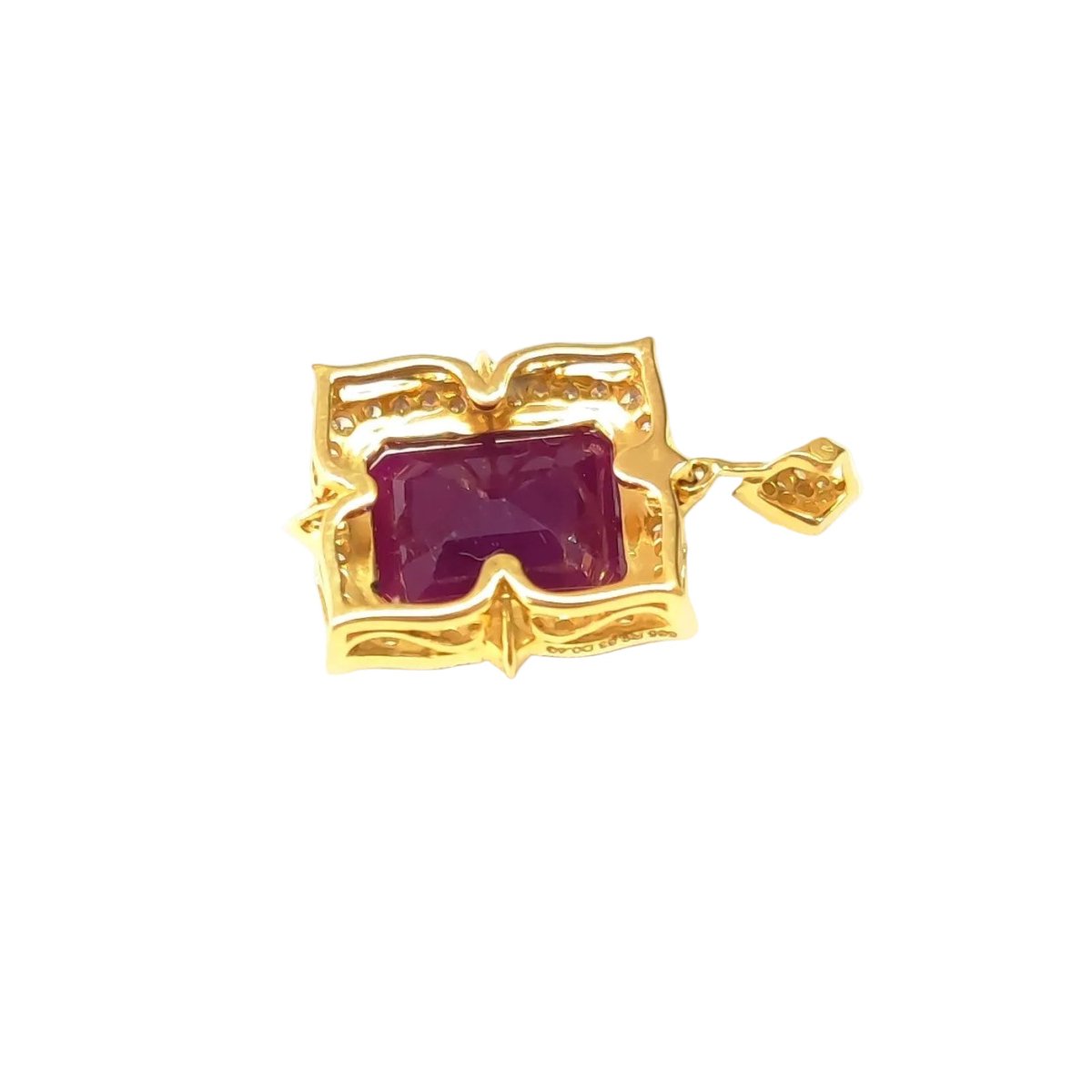 Pendentif en or jaune, rubis et diamants - Castafiore