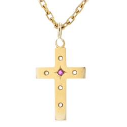 Pendentif en or jaune, rubis et diamants - Castafiore