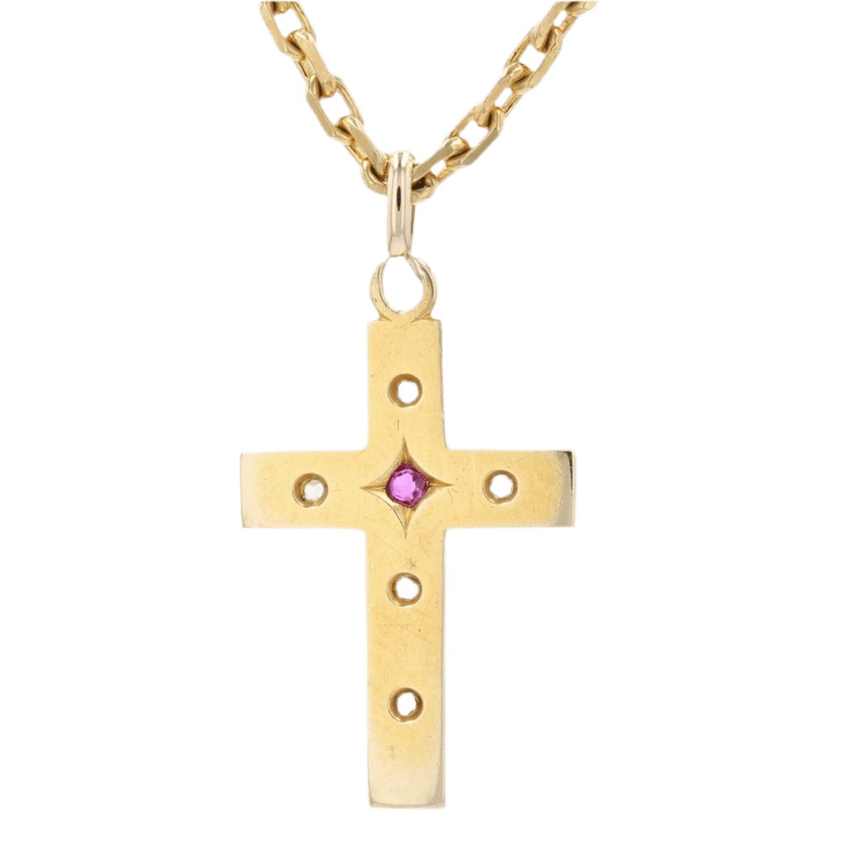 Pendentif en or jaune, rubis et diamants - Castafiore