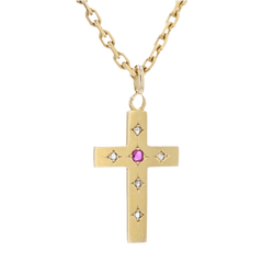 Pendentif en or jaune, rubis et diamants - Castafiore