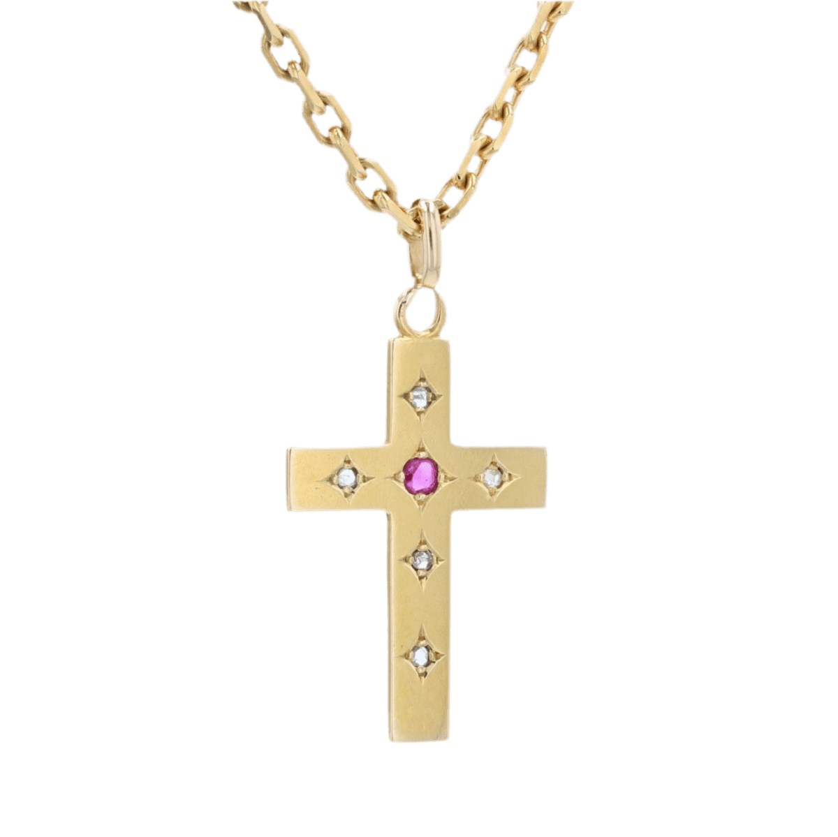 Pendentif en or jaune, rubis et diamants - Castafiore