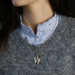 Pendentif en or jaune, rubis et nacre - Castafiore