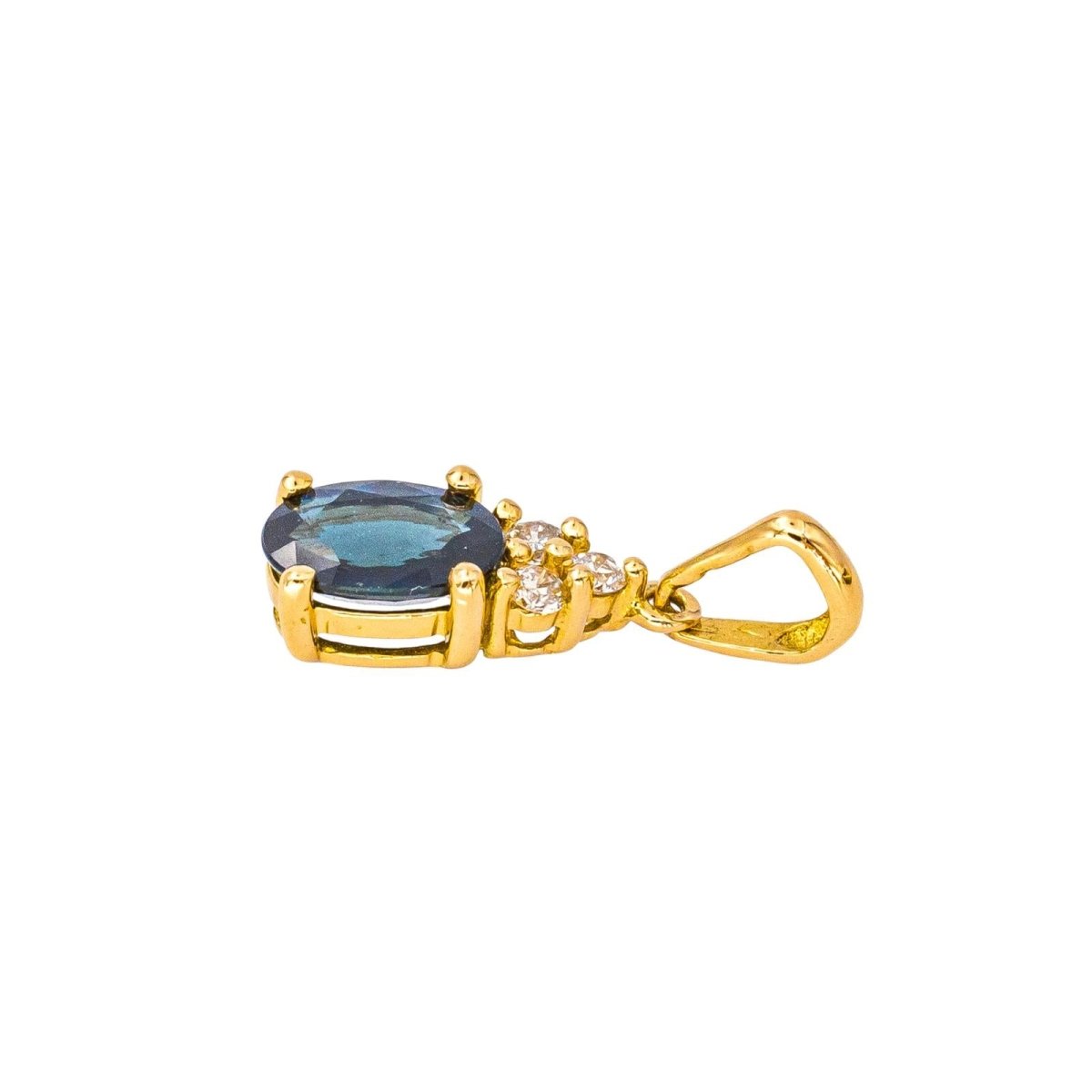 Pendentif en or jaune, saphir et diamants - Castafiore