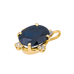 Pendentif en or jaune, saphir et diamants - Castafiore