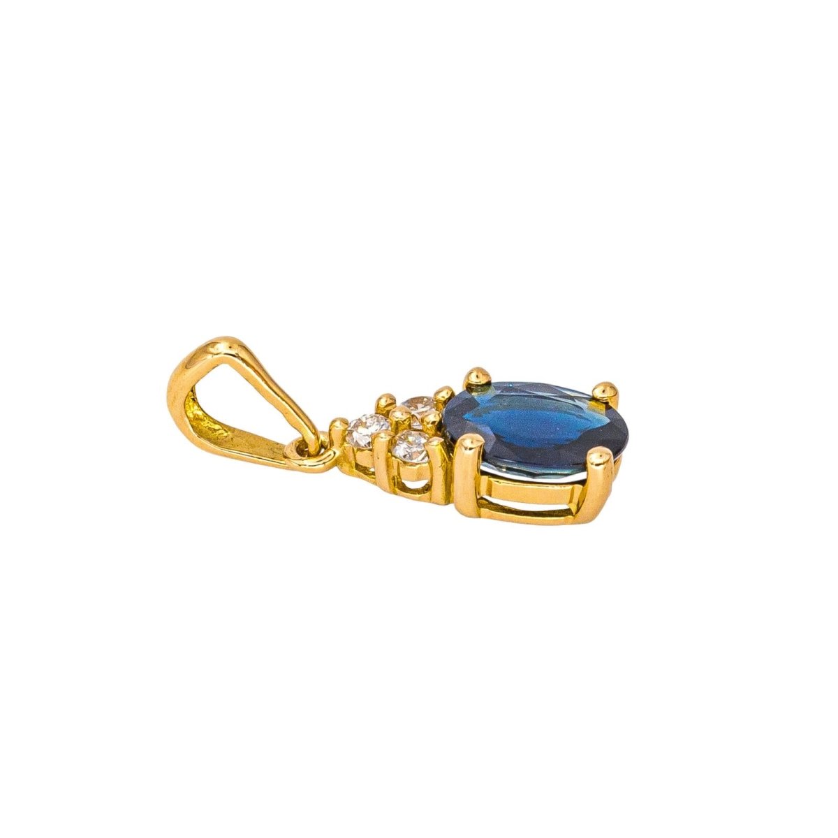 Pendentif en or jaune, saphir et diamants - Castafiore