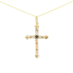 Pendentif en or jaune, saphir et perles - Castafiore