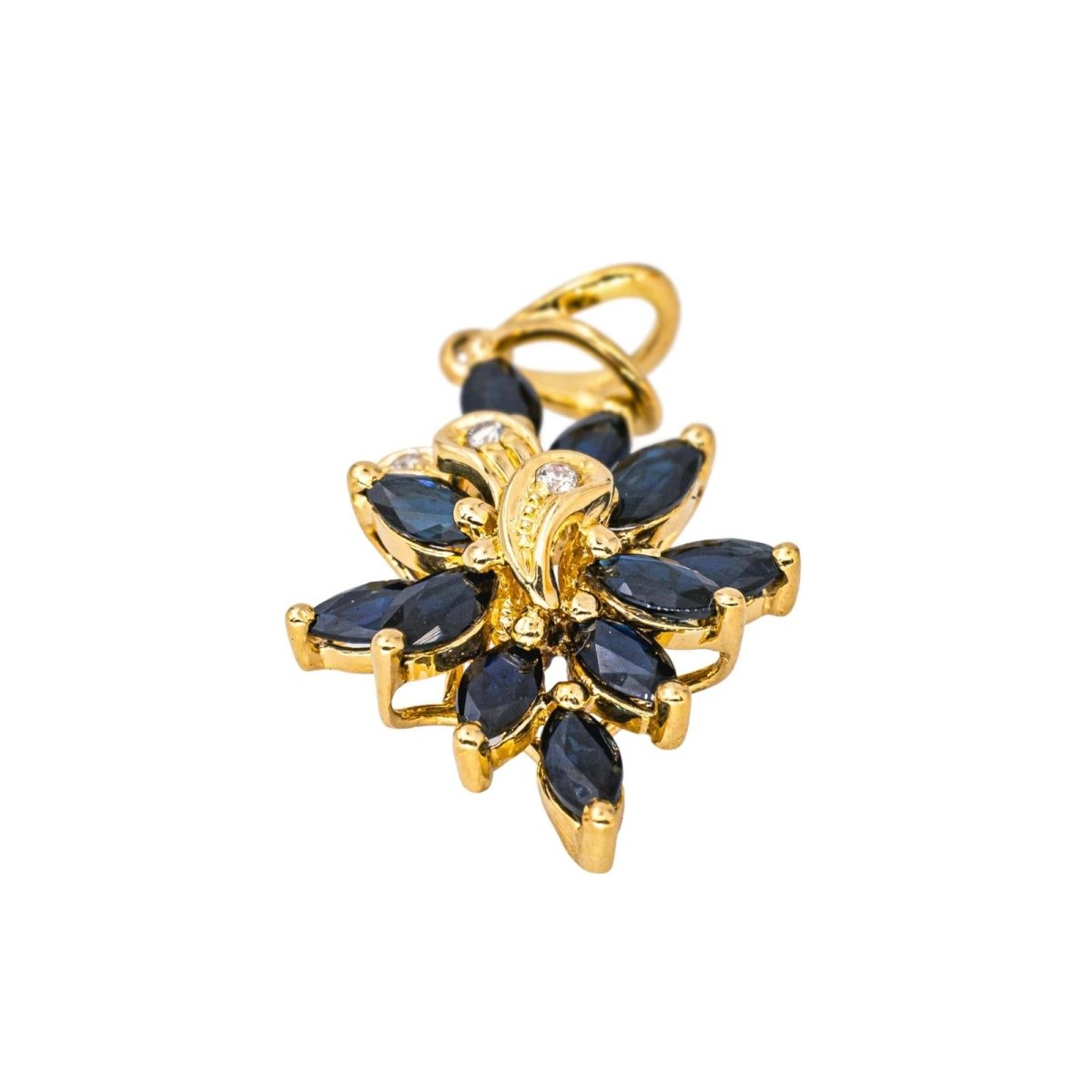 Pendentif en or jaune, saphirs et diamants - Castafiore