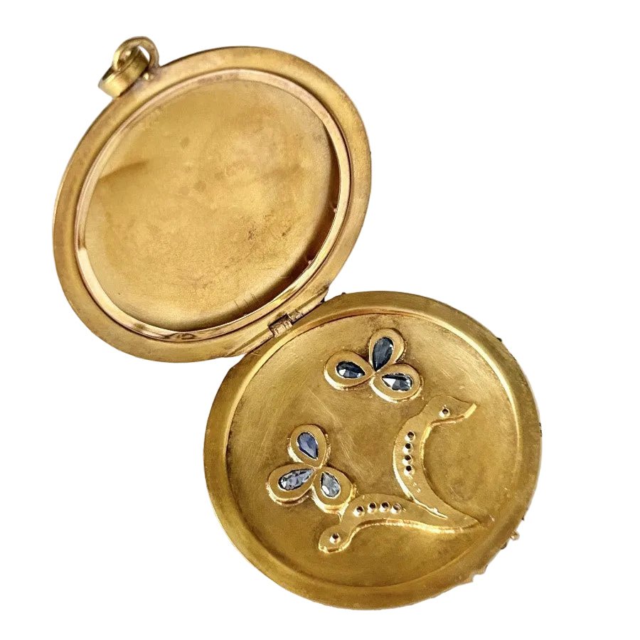 Pendentif en or jaune, saphirs et diamants - Castafiore