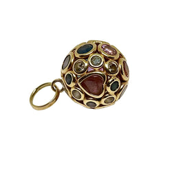 Pendentif en or jaune, saphirs, tourmalines, améthyste, péridot, aigue - marine et citrine - Castafiore