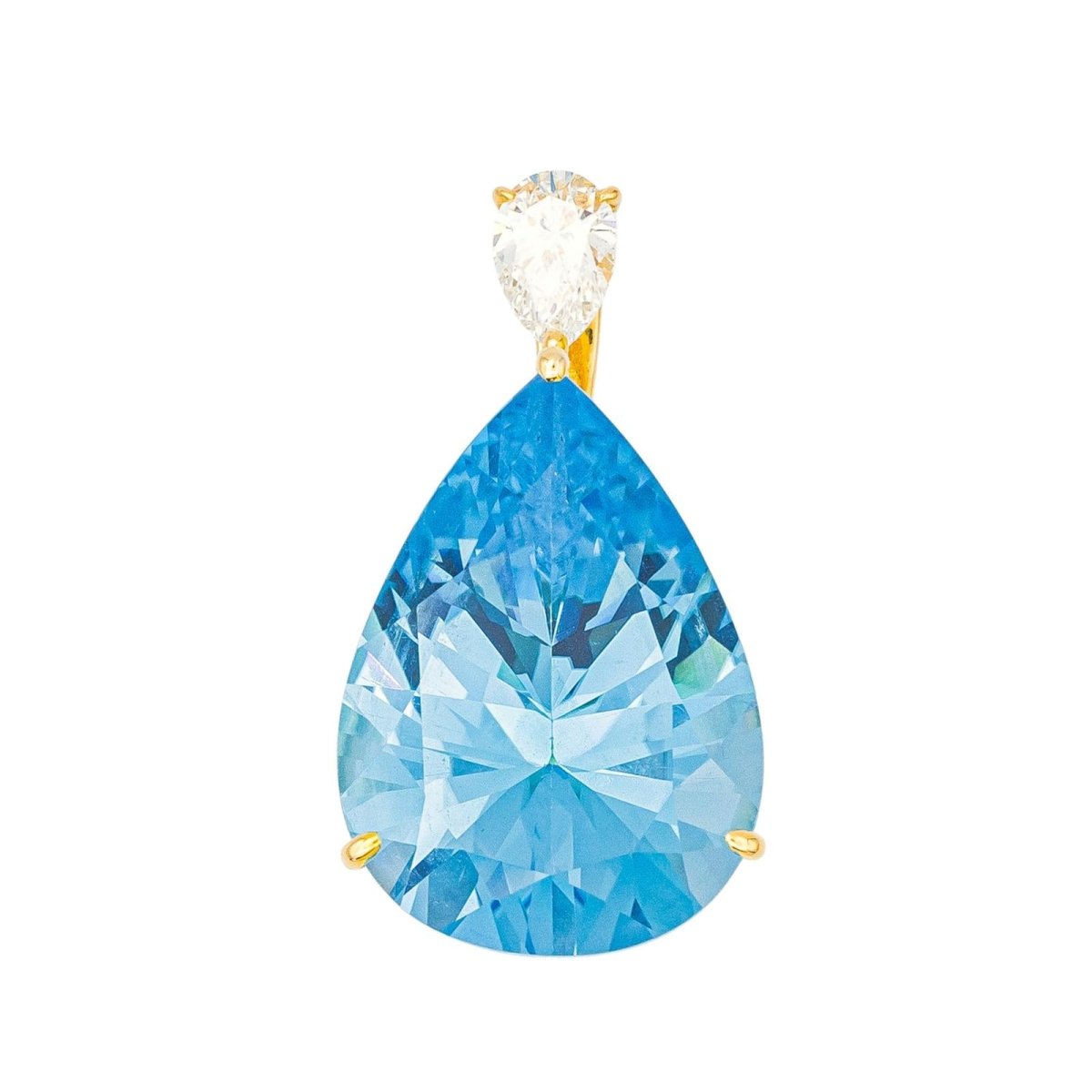 Pendentif en or jaune, topaze et diamants - Castafiore