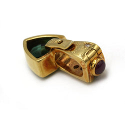 Pendentif en or jaune, tourmaline, rubis et diamants - Castafiore