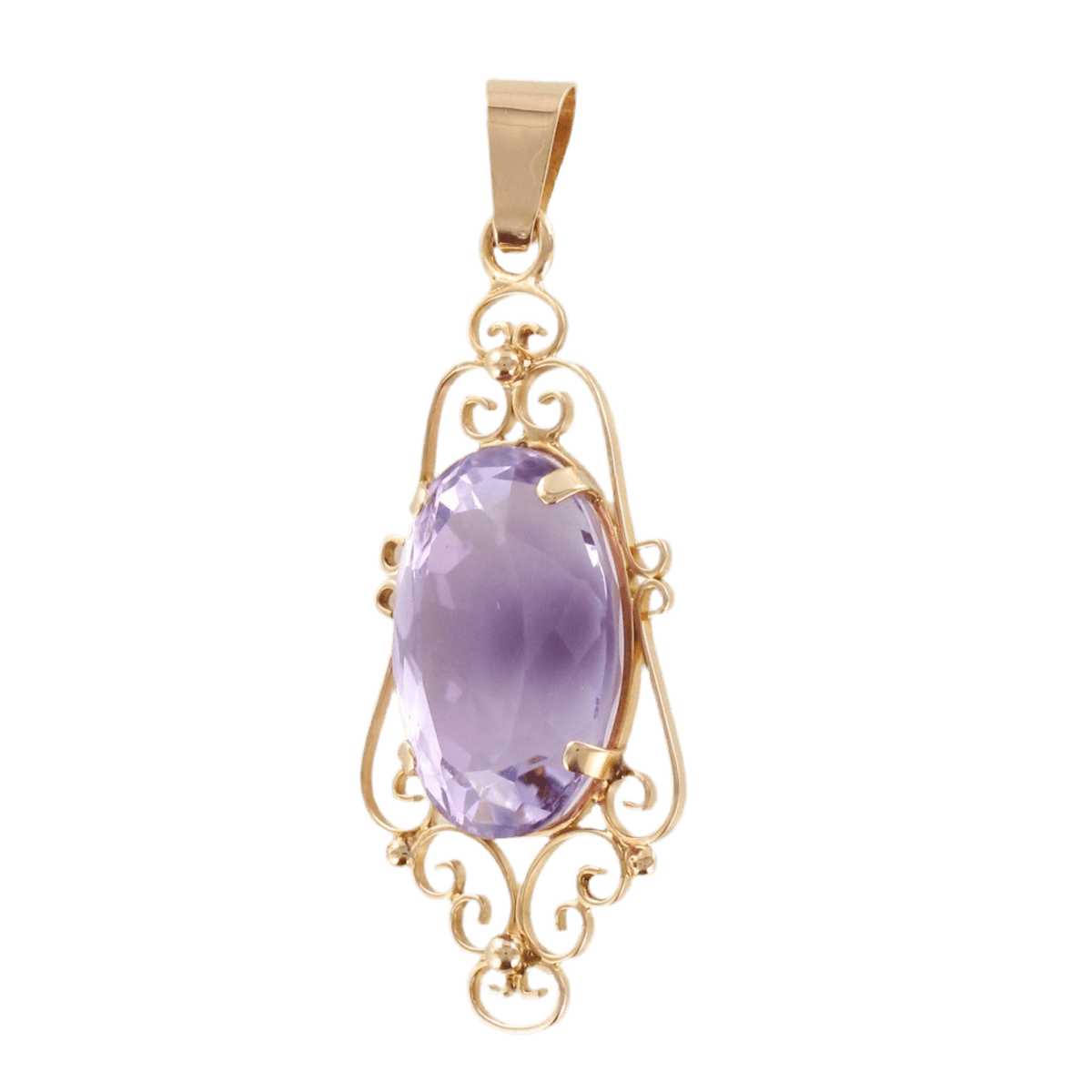 Pendentif en or rose et améthyste - Castafiore