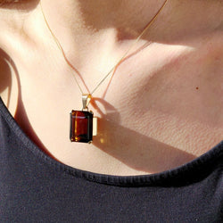 Pendentif en or rose et citrine - Castafiore