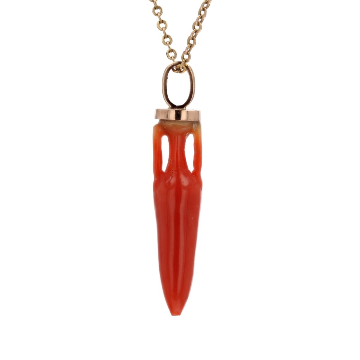 Pendentif en or rose et corail - Castafiore