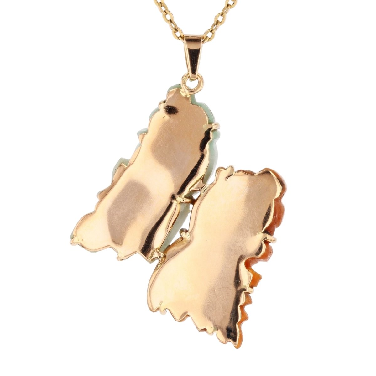 Pendentif en or rose et jades - Castafiore