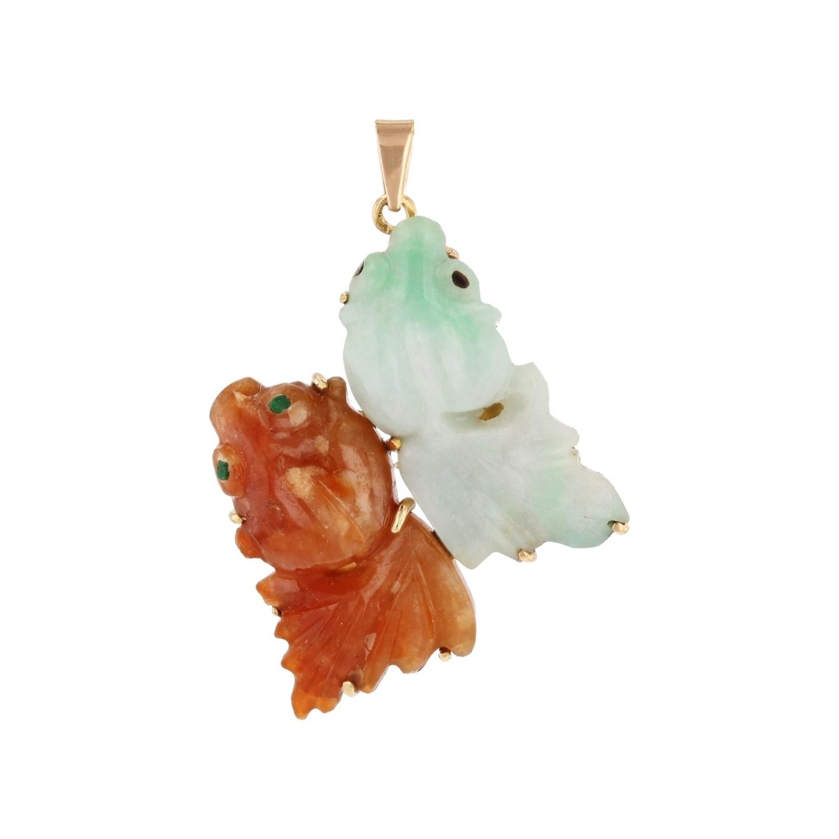 Pendentif en or rose et jades - Castafiore