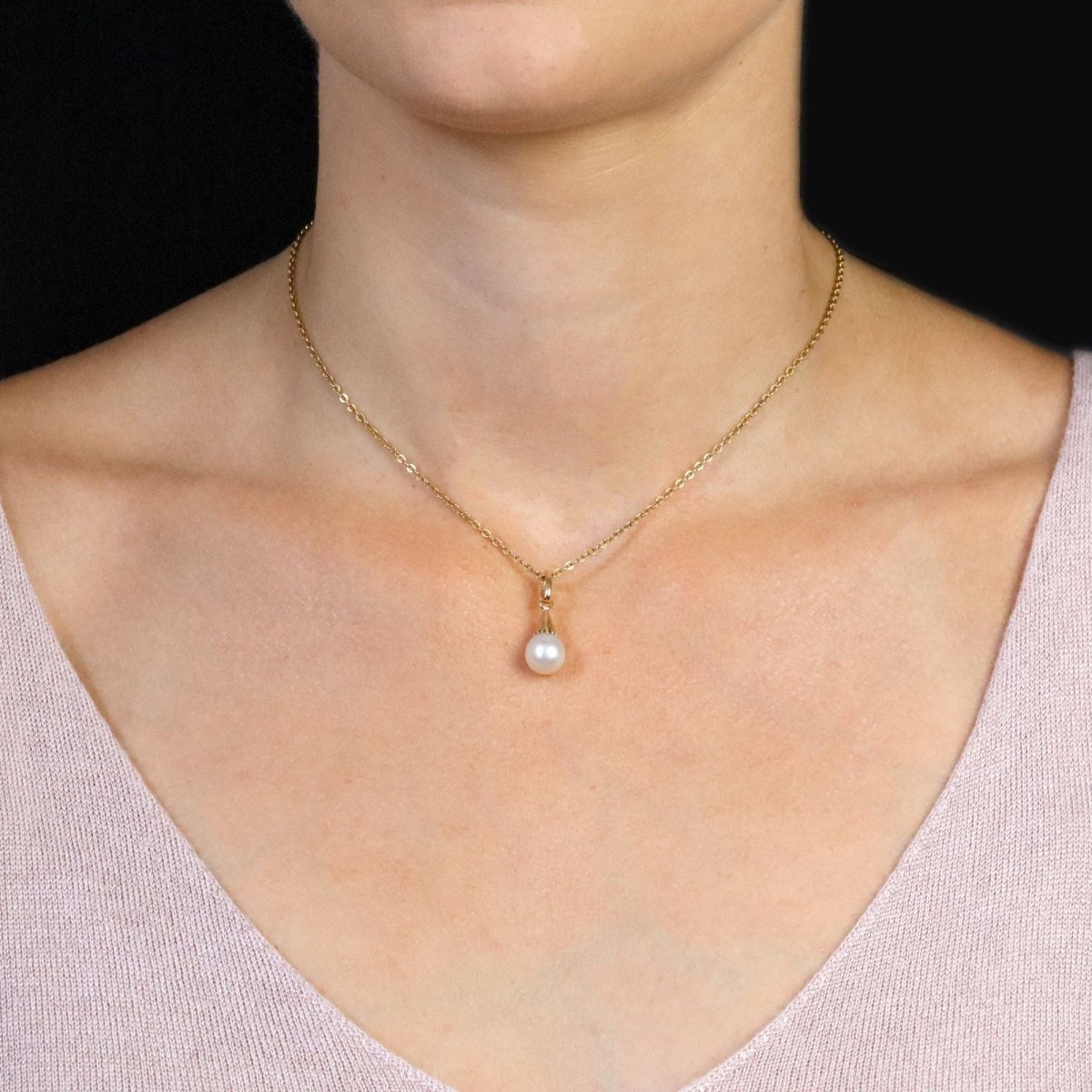 Pendentif en or rose et perle - Castafiore