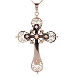 Pendentif en or rose et perles - Castafiore